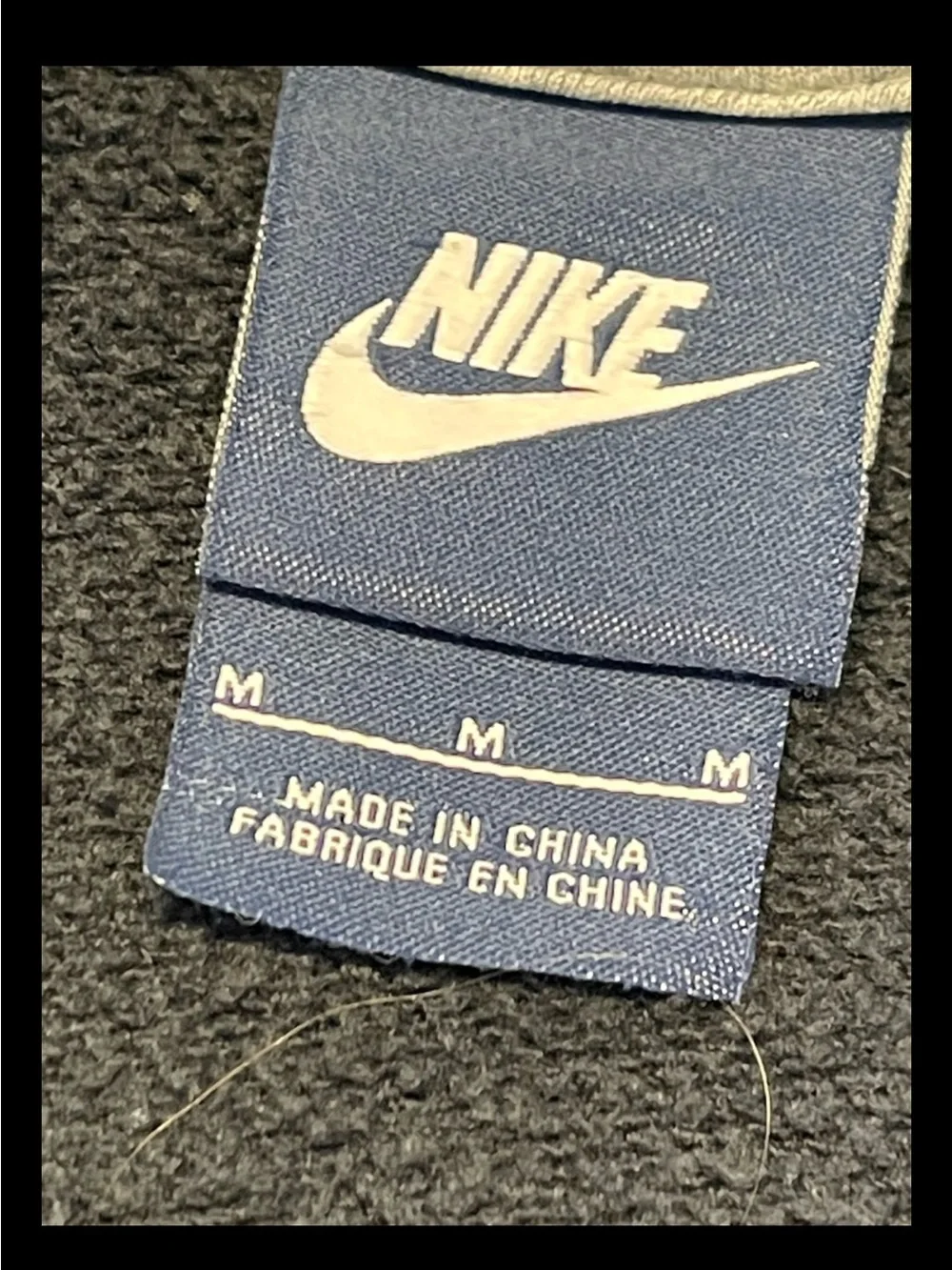 Nike Men’s Black Hoodie with White Gradient Logo Full Zip Sz M